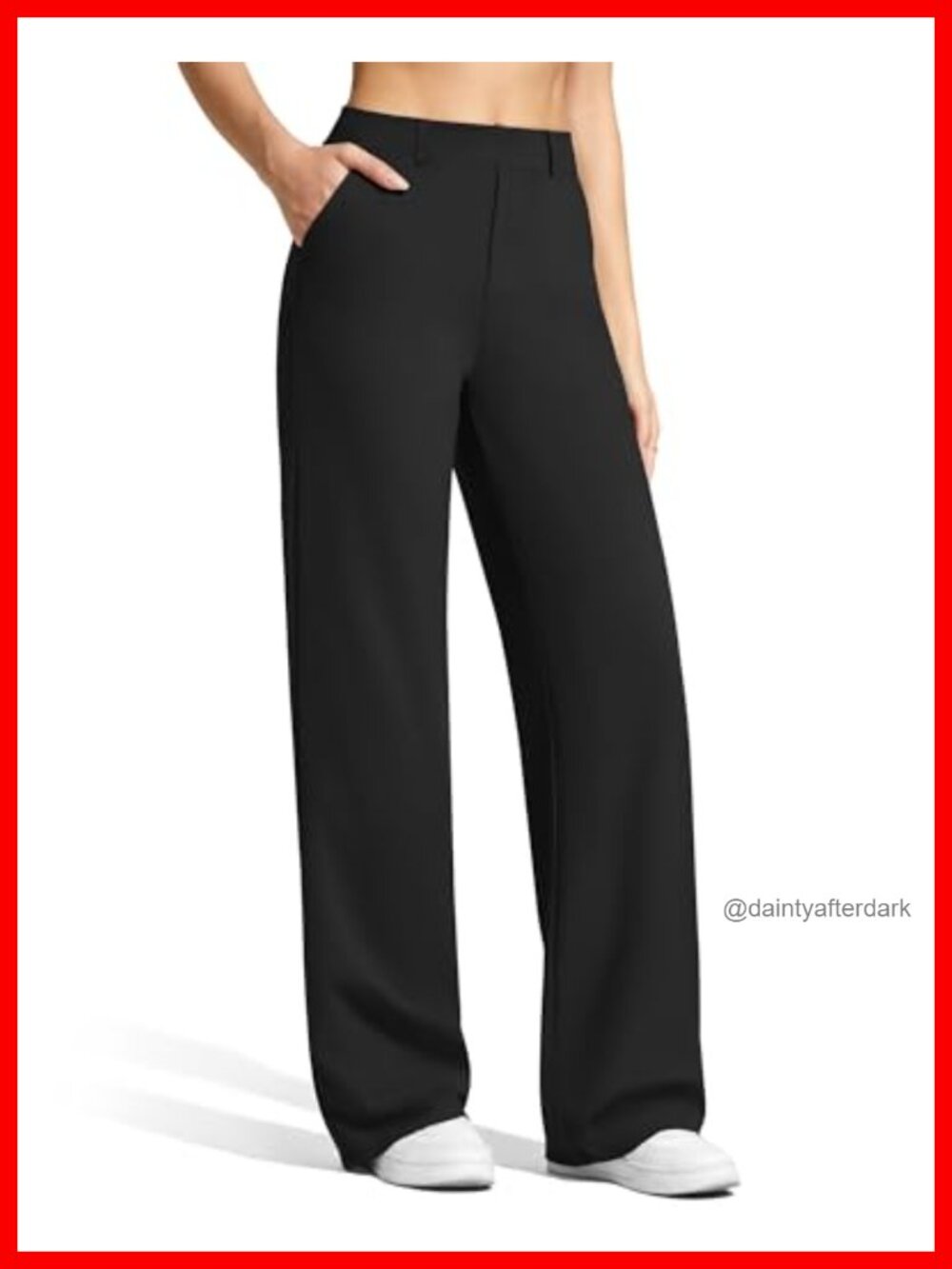 Wide Leg Dress Pants High Rise Pull On Stretch Trousers Work Casual